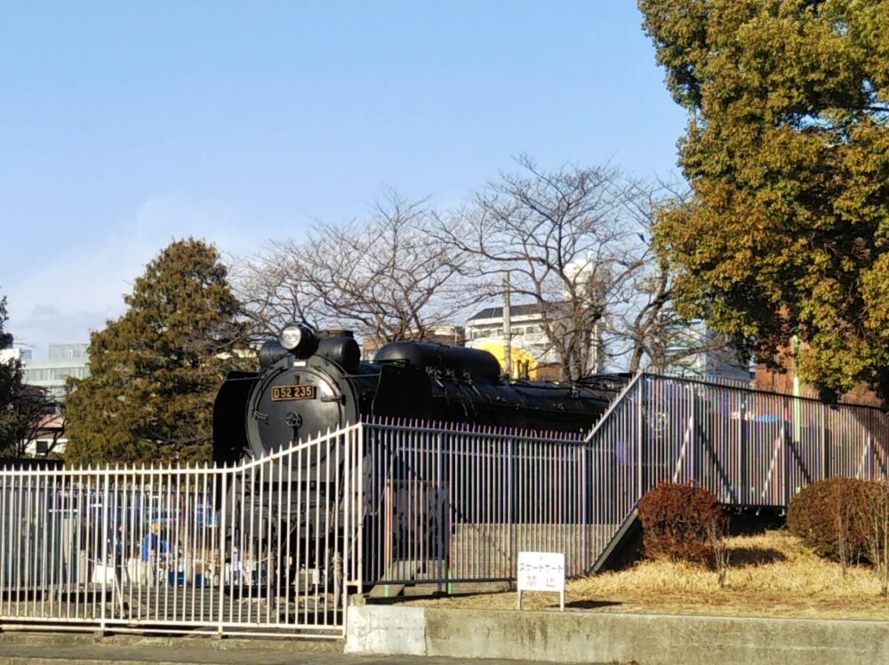 鹿沼公園にあるSL(蒸気機関車)