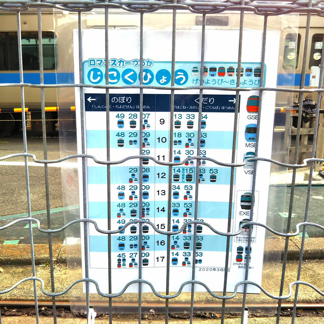相模大野駅のロマンスカー時刻表【平日】