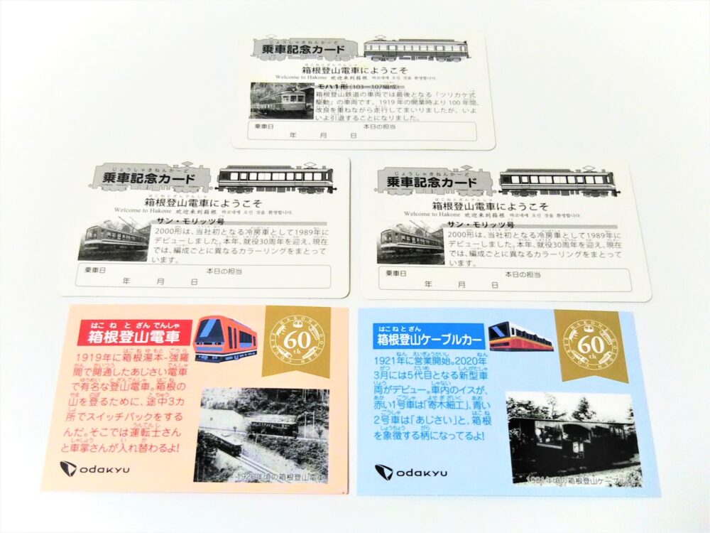 箱根登山鉄道の電車カード（裏）