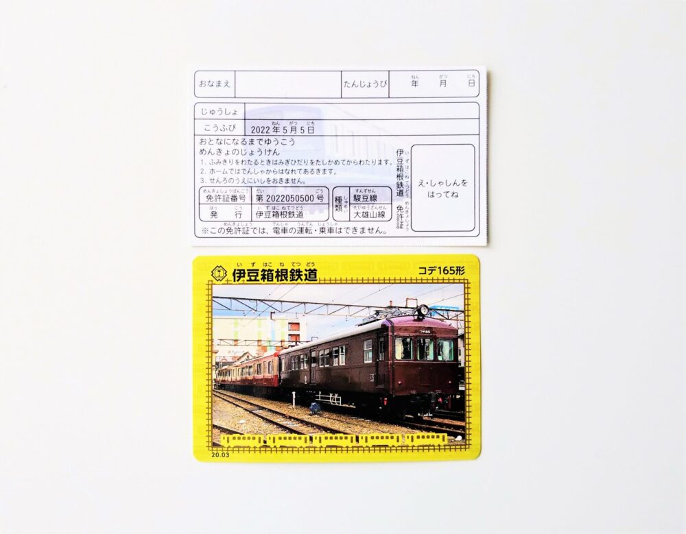 伊豆箱根鉄道の電車カード（表）｜大雄山線