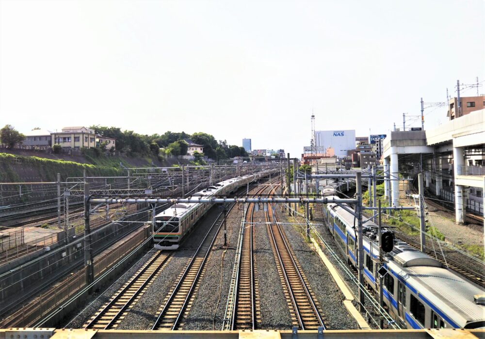 【トレインミュージアム】下御隠殿橋で見える高崎線と常磐線の電車