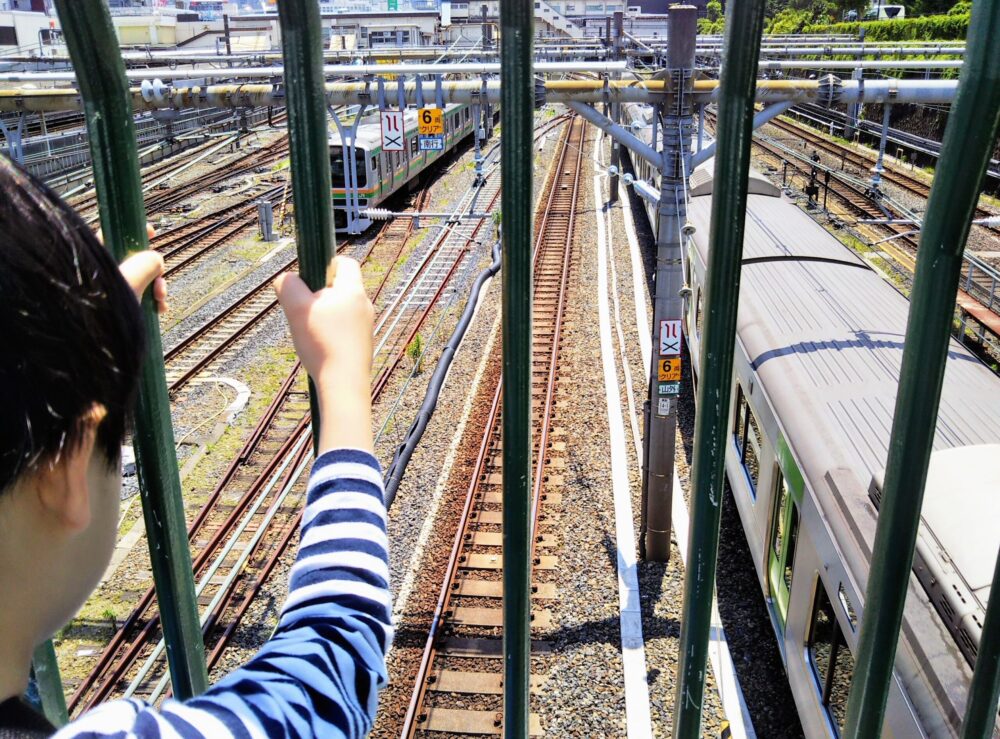 上野・両大師橋から見える電車｜山手線と上野東京ライン