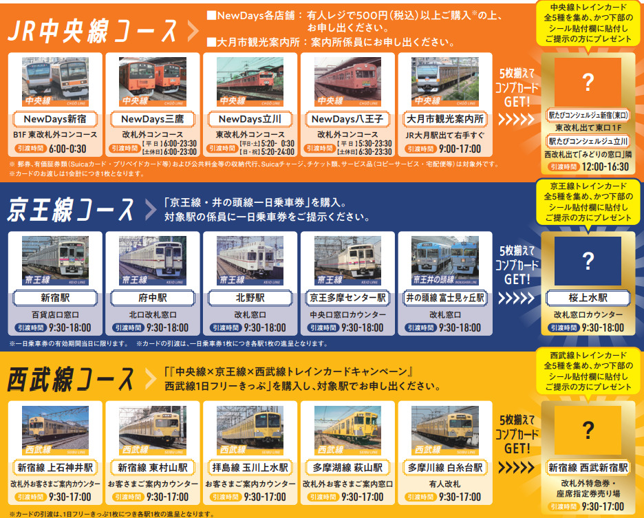 中央線X 京王線X 西武線 トレインカード キャンペーン-