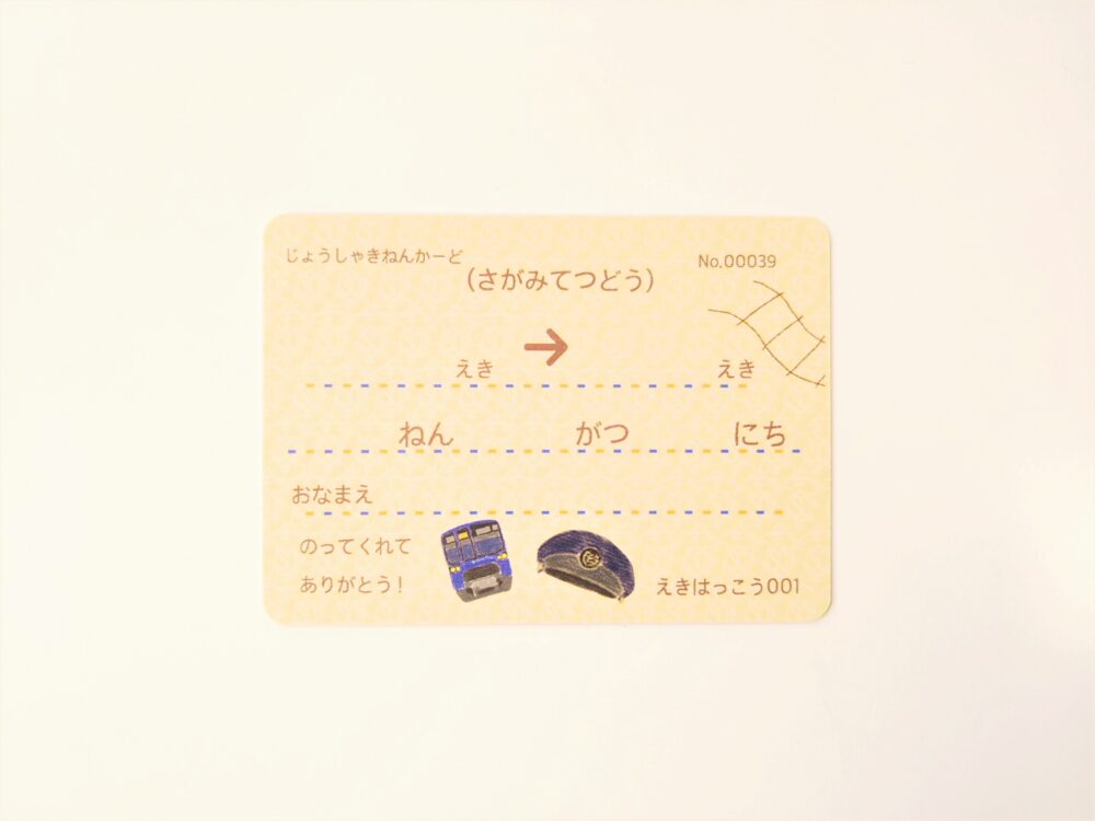相鉄線の電車カード（裏）三ツ境駅でもらえたカード