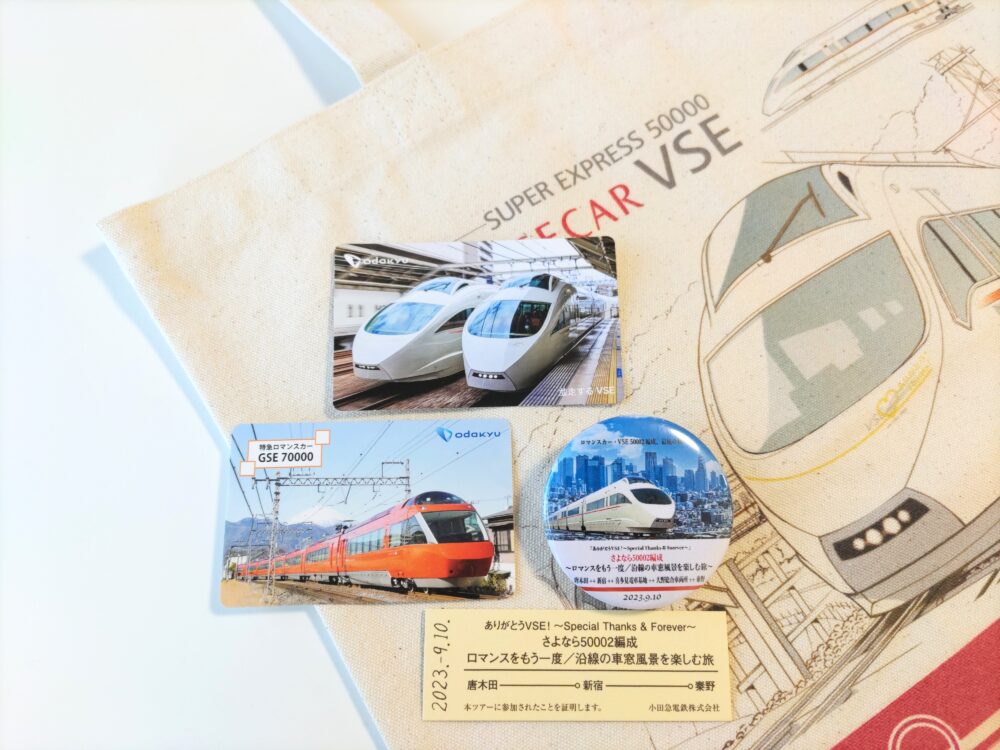 小田急線の電車カード（表）鉄道イベント・VSEツアーでもらえたカード２枚