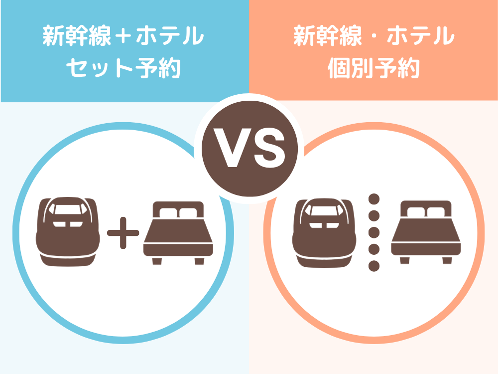 「新幹線＋ホテルパック」と「新幹線・ホテルの個別予約」の料金比較