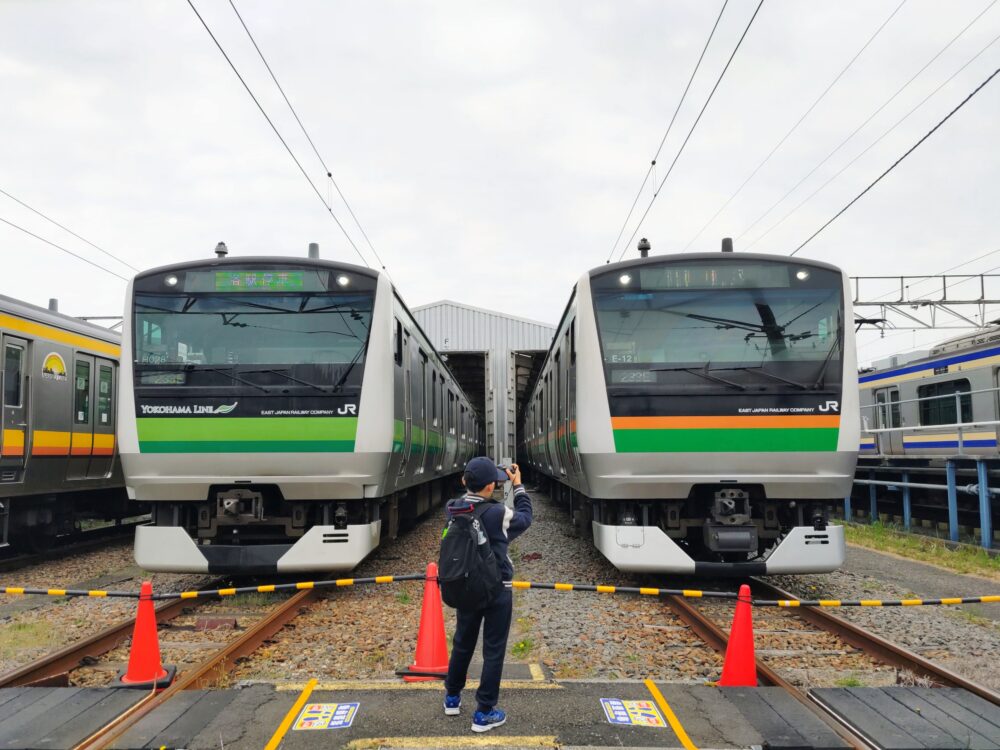 子供向けの鉄道イベント「神奈川・横浜プレＤＣだヨ！全員集合」鎌倉車両センター内の様子