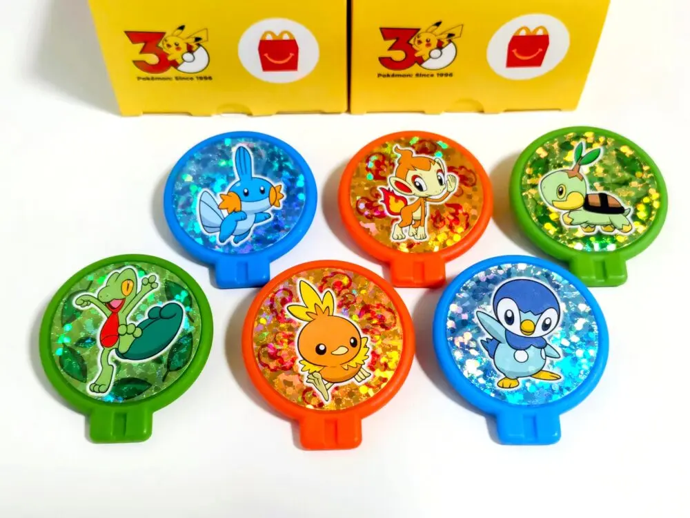 ハッピーセット【ポケモン】2026年に購入した第1弾のおもちゃ2種類｜ポケモンパネル計6個（くるくるスピナーとローリングリング）